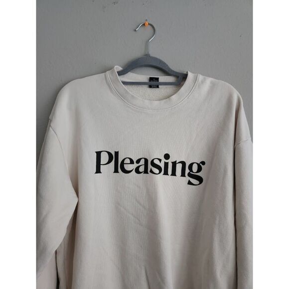Pleasing Crewneck Sweatshirt with Logo‎ in Cream | Size L - Picture 2 of 4